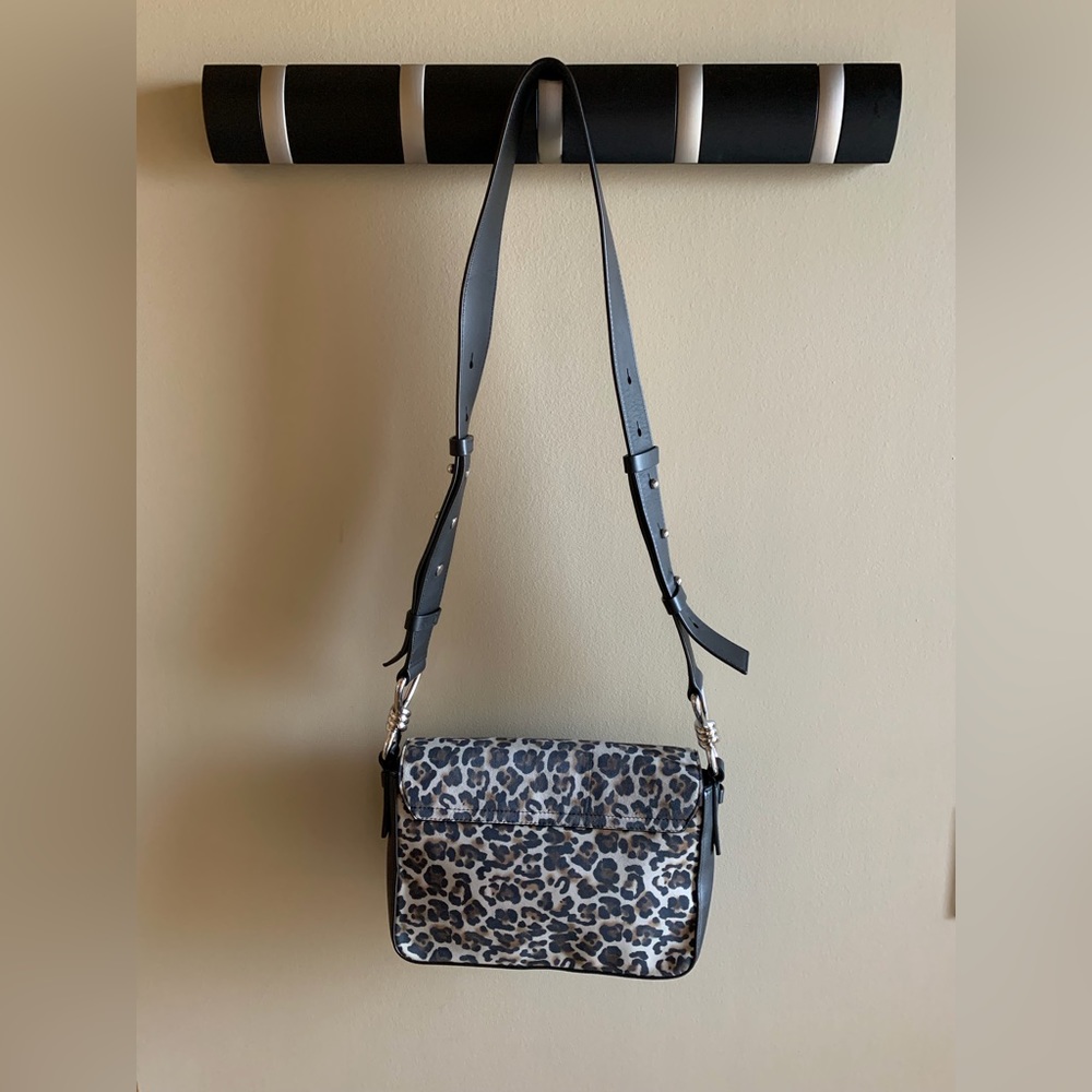 ALLSAINTS Lepi Medium Leopard Print Suede and Crossbody Bag - Picture 3 of 6